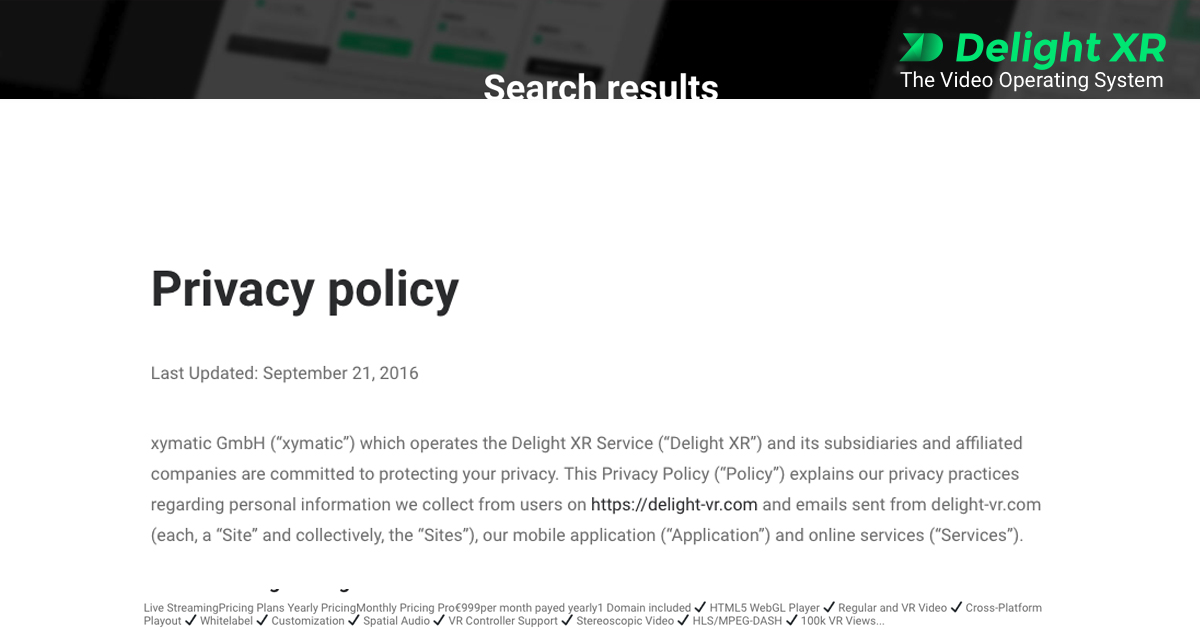 Online Privacy Policy >> Privacy Policy Delight Xr Online Privacy Policy >> Privacy Policy Delight Xr
